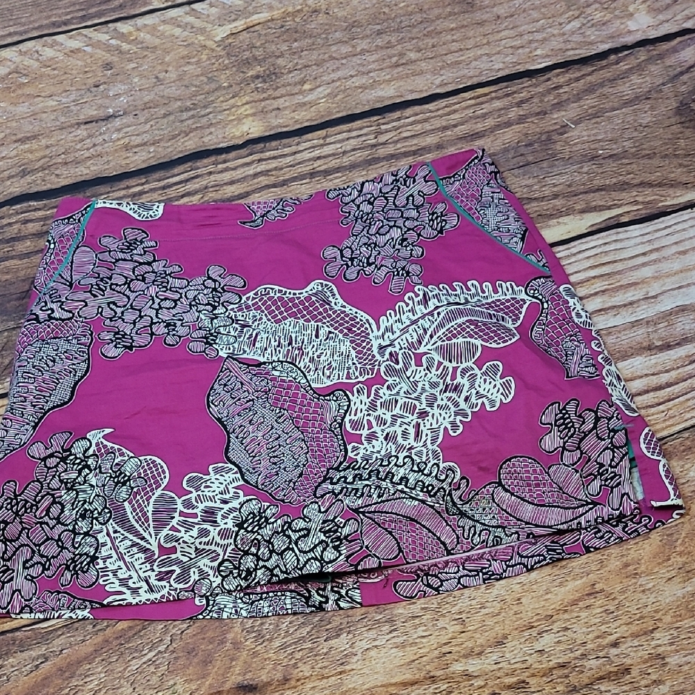 Lady Hagen Green and Pink Patterned Skort